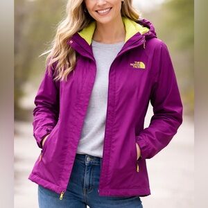 The North Face DryVent Hooded Rain Jacket Purple/Yellow Women’s XL